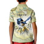 Splendid Fairy-wren Personalised Kid Polo Shirt Aboriginal Australian Dot Painting - Aussie Hoodie