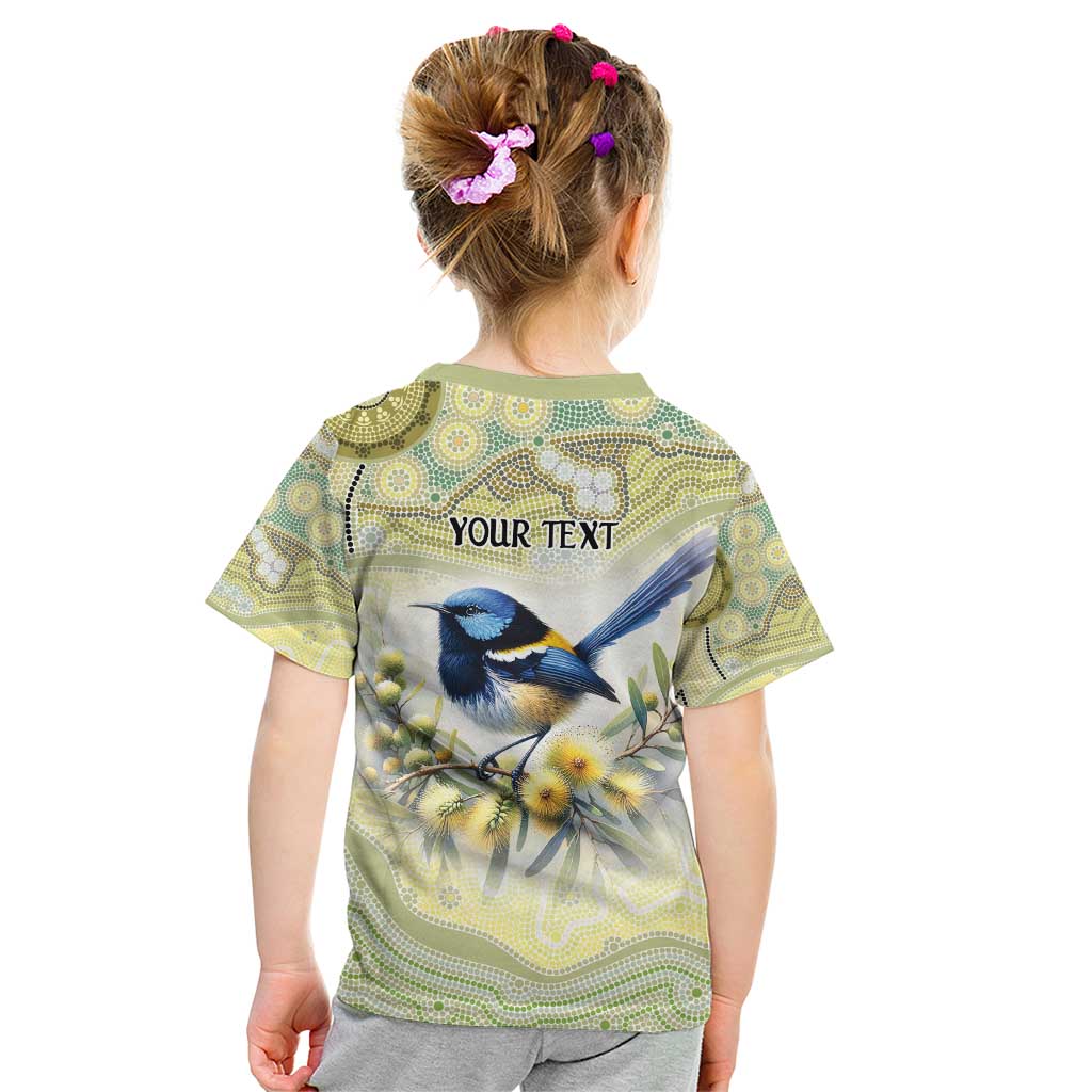 Splendid Fairy-wren Personalised Kid T Shirt Aboriginal Australian Dot Painting - Aussie Hoodie