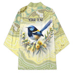 Splendid Fairy-wren Personalised Kimono Aboriginal Australian Dot Painting - Aussie Hoodie