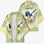 Splendid Fairy-wren Personalised Kimono Aboriginal Australian Dot Painting - Aussie Hoodie