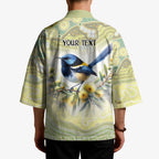 Splendid Fairy-wren Personalised Kimono Aboriginal Australian Dot Painting - Aussie Hoodie