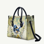 Splendid Fairy-wren Personalised Leather Bag Aboriginal Australian Dot Painting - Aussie Hoodie
