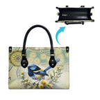 Splendid Fairy-wren Personalised Leather Bag Aboriginal Australian Dot Painting - Aussie Hoodie