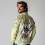 Splendid Fairy-wren Personalised Long Sleeve Polo Shirt Aboriginal Australian Dot Painting - Aussie Hoodie