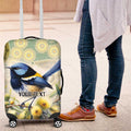 Splendid Fairy-wren Personalised Luggage Cover Aboriginal Australian Dot Painting - Aussie Hoodie