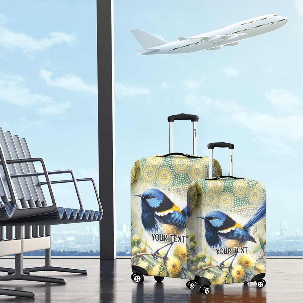 Splendid Fairy-wren Personalised Luggage Cover Aboriginal Australian Dot Painting - Aussie Hoodie
