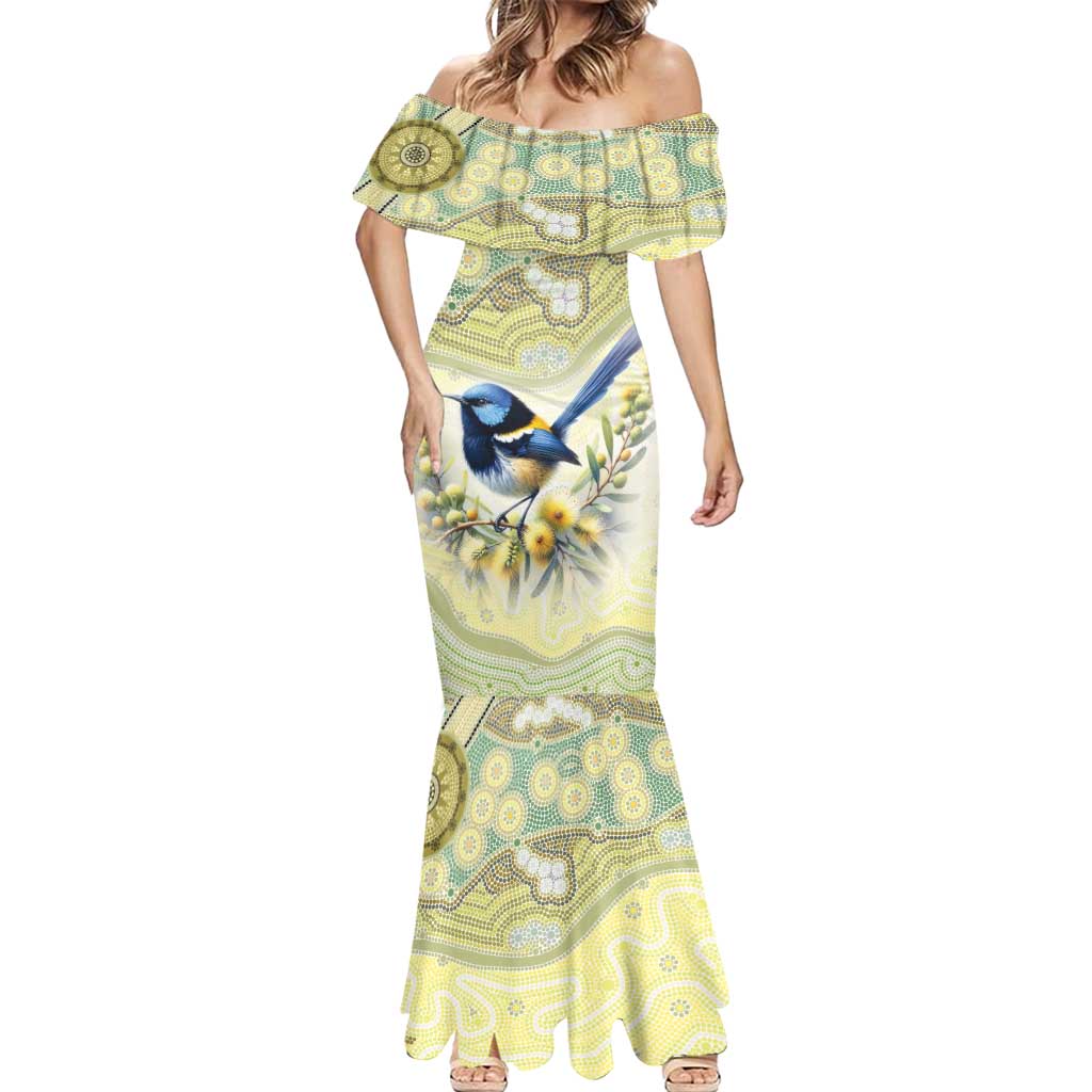Splendid Fairy-wren Personalised Mermaid Dress Aboriginal Australian Dot Painting - Aussie Hoodie