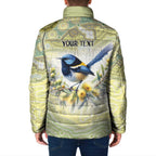 Splendid Fairy-wren Personalised Padded Jacket Aboriginal Australian Dot Painting - Aussie Hoodie