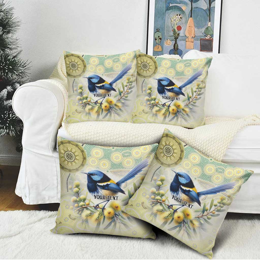 Splendid Fairy-wren Personalised Pillow Cover Aboriginal Australian Dot Painting - Aussie Hoodie