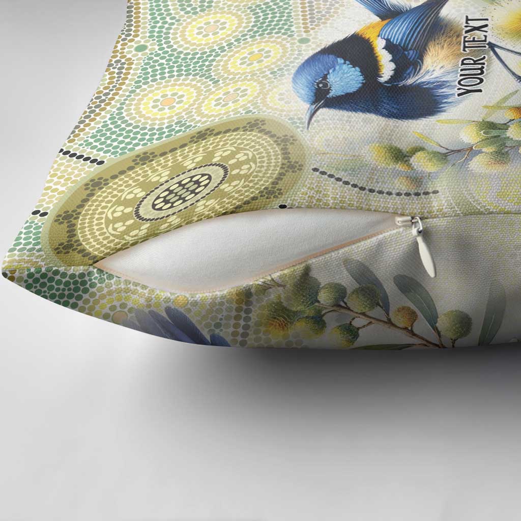 Splendid Fairy-wren Personalised Pillow Cover Aboriginal Australian Dot Painting - Aussie Hoodie
