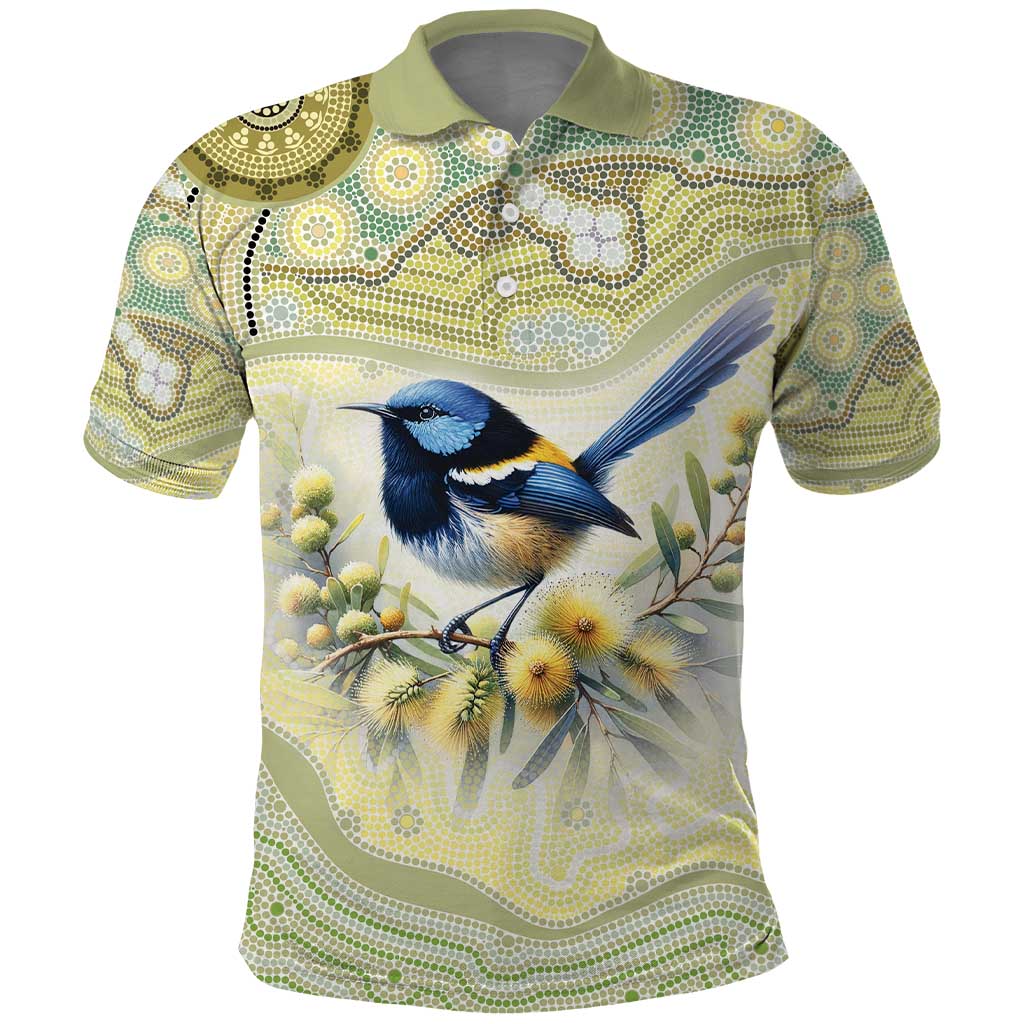 Splendid Fairy-wren Personalised Polo Shirt Aboriginal Australian Dot Painting - Aussie Hoodie