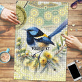 Splendid Fairy-wren Personalised Puzzle Aboriginal Australian Dot Painting - Aussie Hoodie