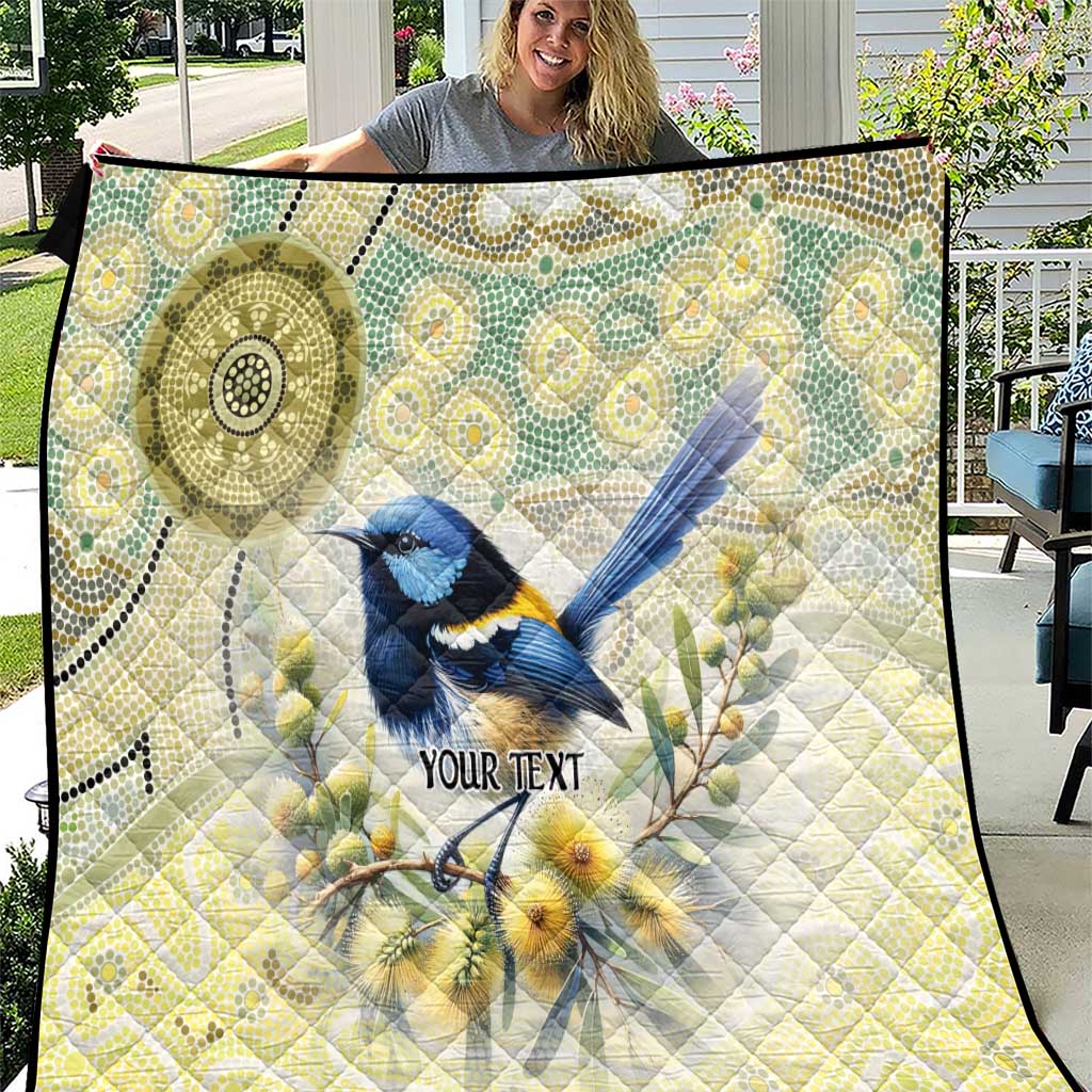 Splendid Fairy-wren Personalised Quilt Aboriginal Australian Dot Painting - Aussie Hoodie