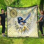 Splendid Fairy-wren Personalised Quilt Aboriginal Australian Dot Painting - Aussie Hoodie