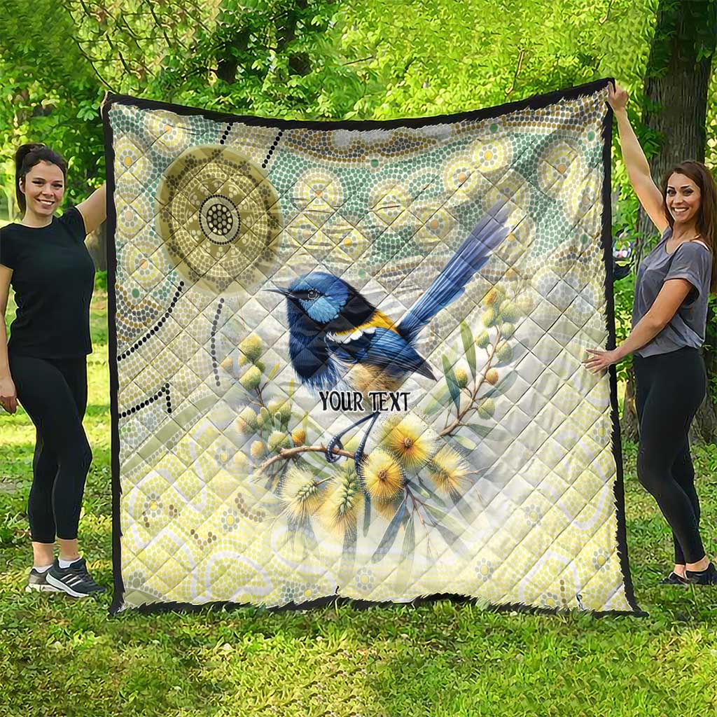 Splendid Fairy-wren Personalised Quilt Aboriginal Australian Dot Painting - Aussie Hoodie