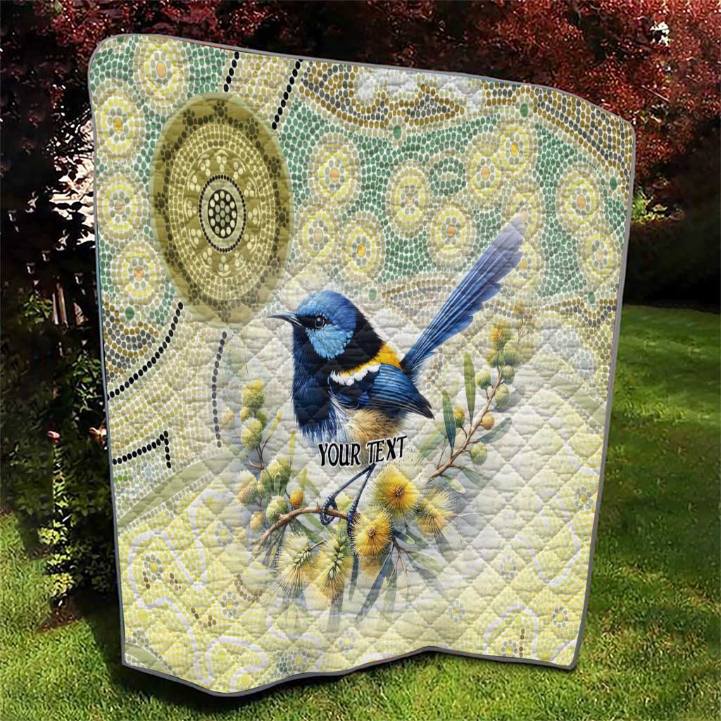 Splendid Fairy-wren Personalised Quilt Aboriginal Australian Dot Painting - Aussie Hoodie