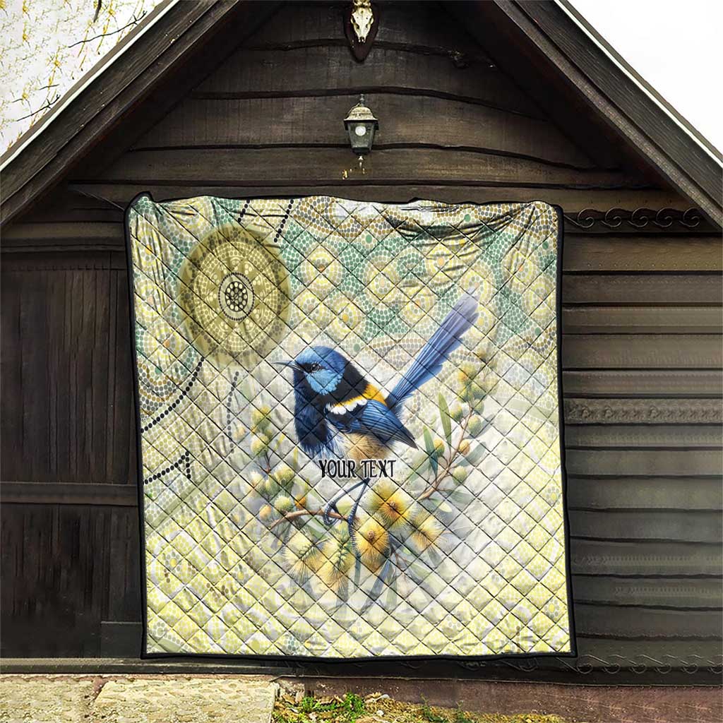 Splendid Fairy-wren Personalised Quilt Aboriginal Australian Dot Painting - Aussie Hoodie