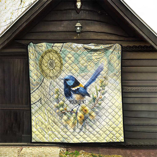 Splendid Fairy-wren Personalised Quilt Aboriginal Australian Dot Painting - Aussie Hoodie