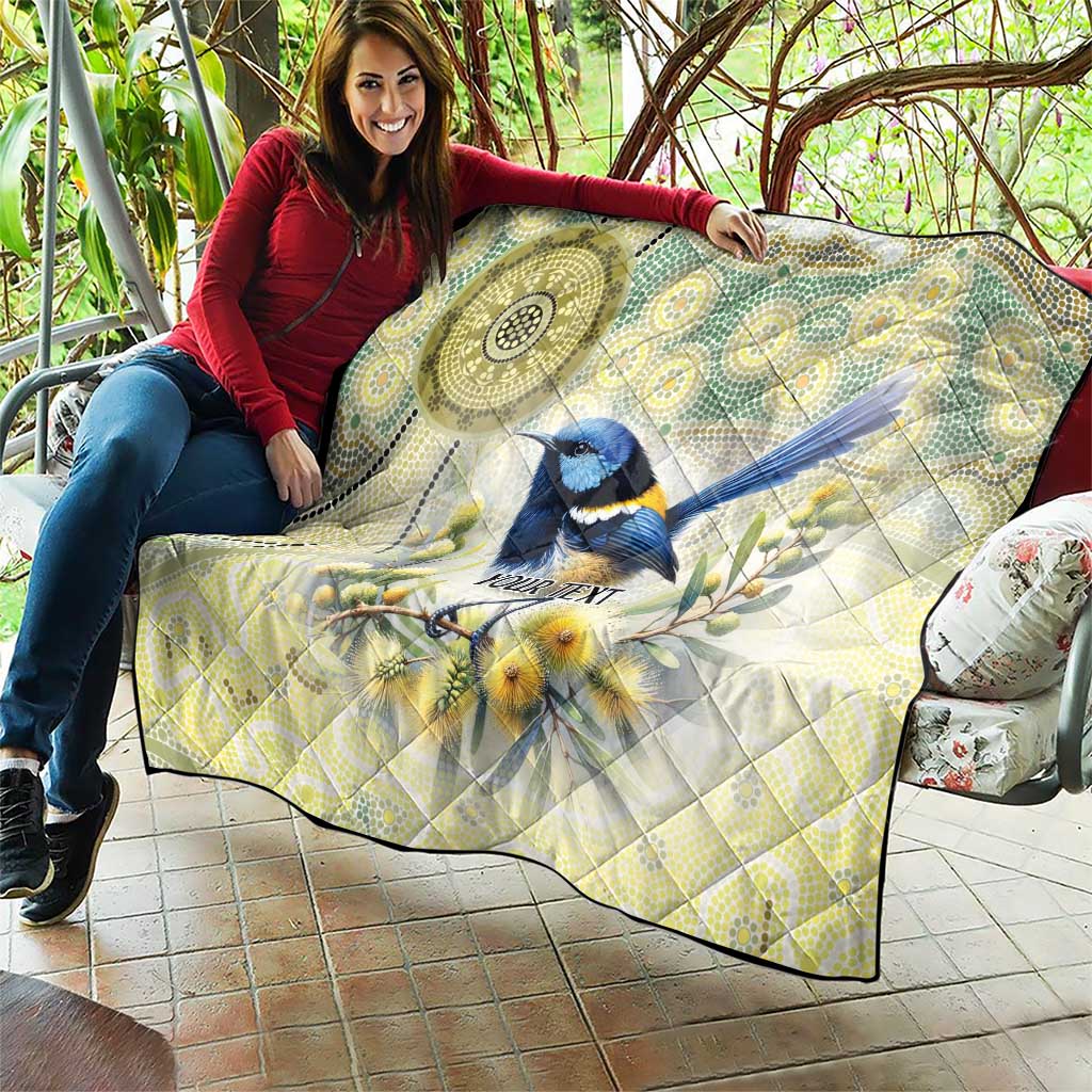 Splendid Fairy-wren Personalised Quilt Aboriginal Australian Dot Painting - Aussie Hoodie