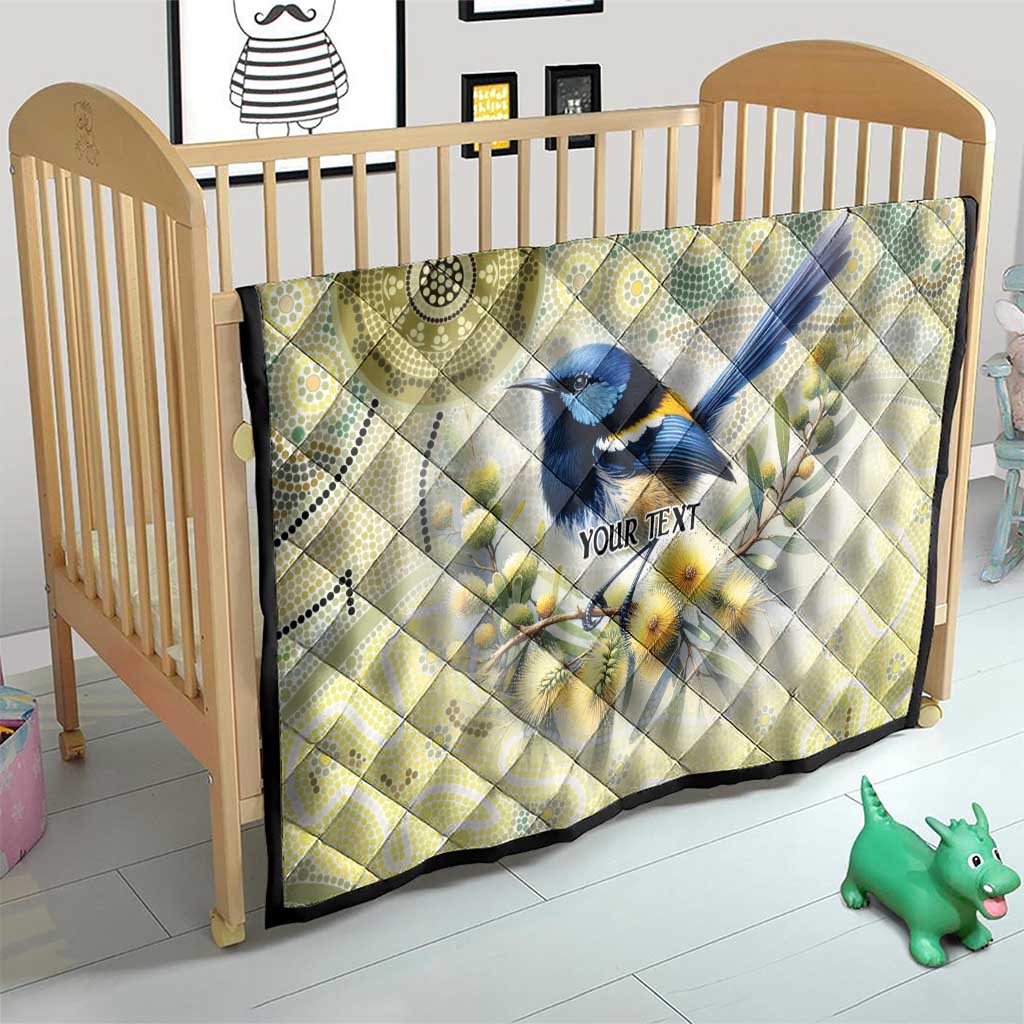 Splendid Fairy-wren Personalised Quilt Aboriginal Australian Dot Painting - Aussie Hoodie