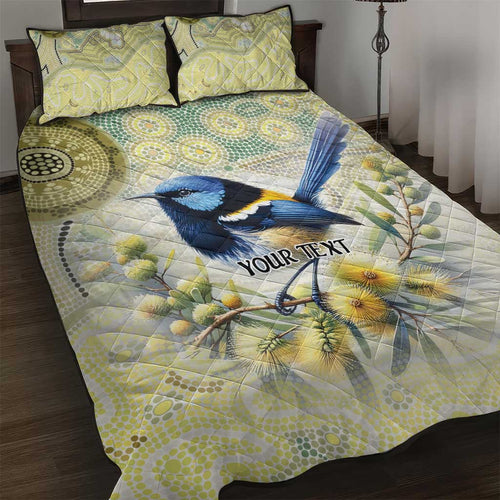 Splendid Fairy-wren Personalised Quilt Bed Set Aboriginal Australian Dot Painting - Aussie Hoodie