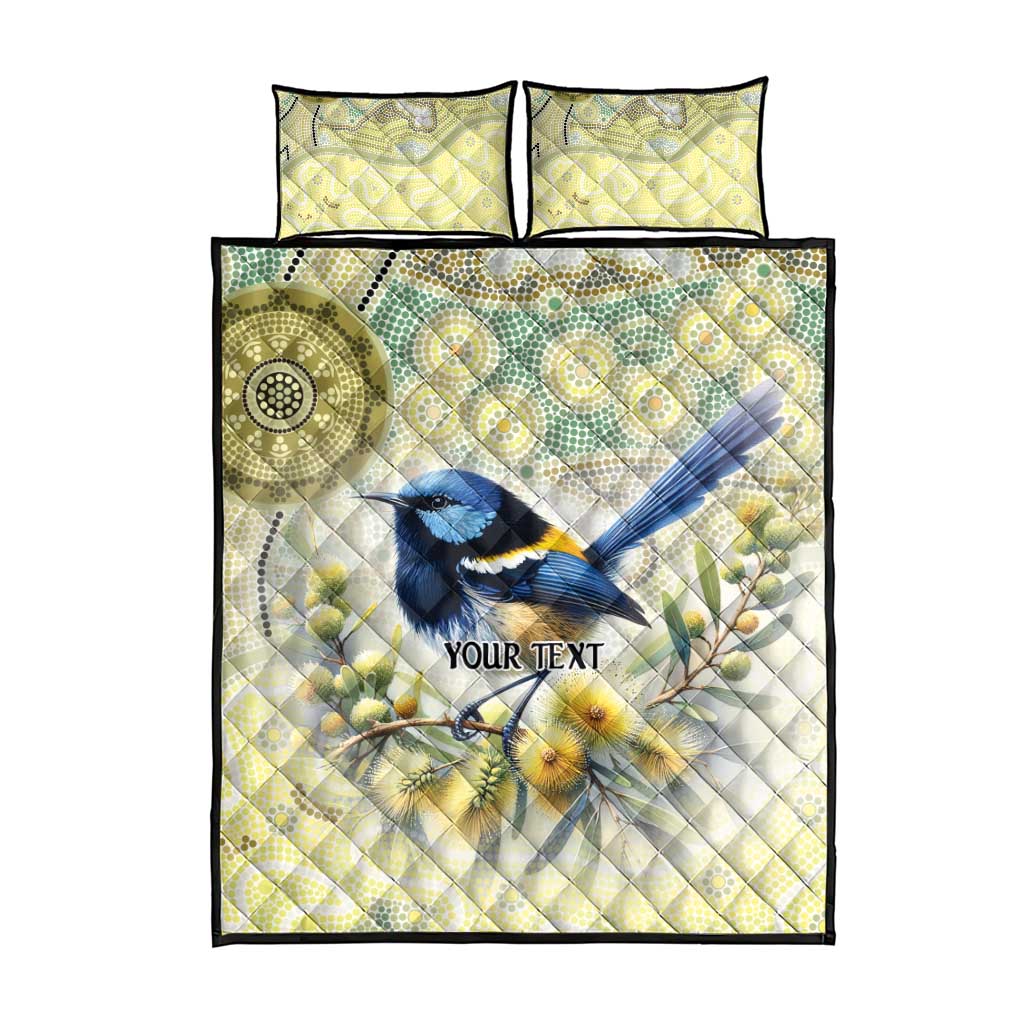 Splendid Fairy-wren Personalised Quilt Bed Set Aboriginal Australian Dot Painting - Aussie Hoodie