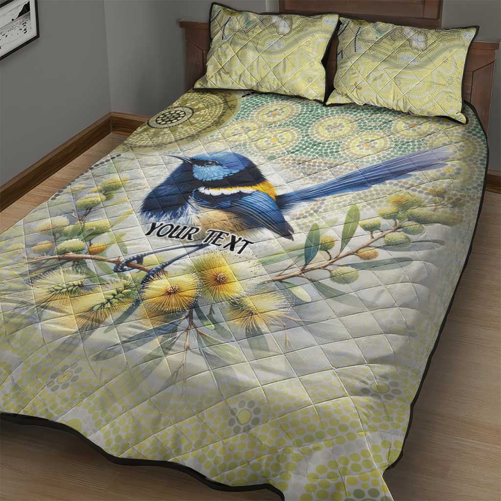 Splendid Fairy-wren Personalised Quilt Bed Set Aboriginal Australian Dot Painting - Aussie Hoodie