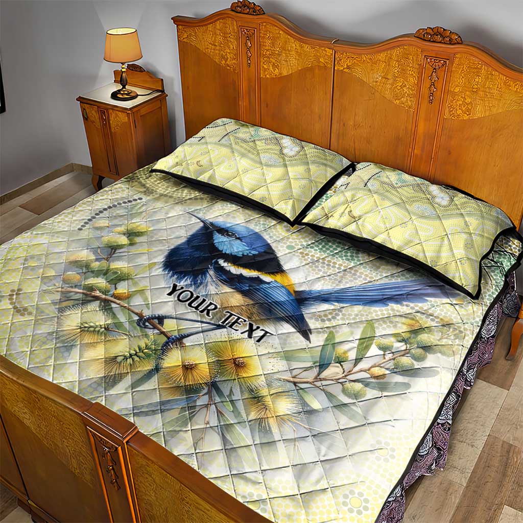 Splendid Fairy-wren Personalised Quilt Bed Set Aboriginal Australian Dot Painting - Aussie Hoodie