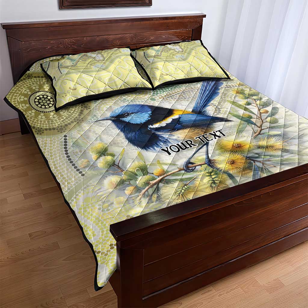 Splendid Fairy-wren Personalised Quilt Bed Set Aboriginal Australian Dot Painting - Aussie Hoodie