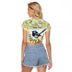 Splendid Fairy-wren Personalised Raglan Cropped T Shirt Aboriginal Australian Dot Painting - Aussie Hoodie