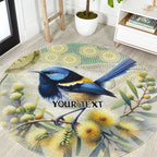 Splendid Fairy-wren Personalised Round Carpet Aboriginal Australian Dot Painting - Aussie Hoodie