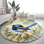 Splendid Fairy-wren Personalised Round Carpet Aboriginal Australian Dot Painting - Aussie Hoodie