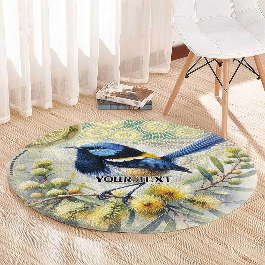Splendid Fairy-wren Personalised Round Carpet Aboriginal Australian Dot Painting - Aussie Hoodie