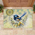 Splendid Fairy-wren Personalised Rubber Doormat Aboriginal Australian Dot Painting - Aussie Hoodie