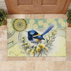 Splendid Fairy-wren Personalised Rubber Doormat Aboriginal Australian Dot Painting - Aussie Hoodie