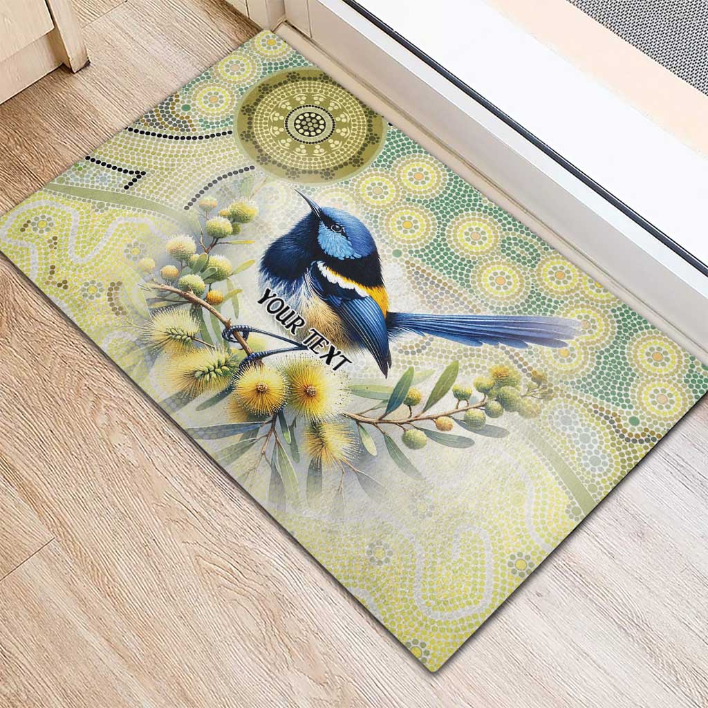 Splendid Fairy-wren Personalised Rubber Doormat Aboriginal Australian Dot Painting - Aussie Hoodie