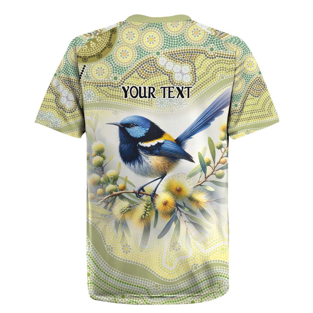 Splendid Fairy-wren Personalised Rugby Jersey Aboriginal Australian Dot Painting - Aussie Hoodie