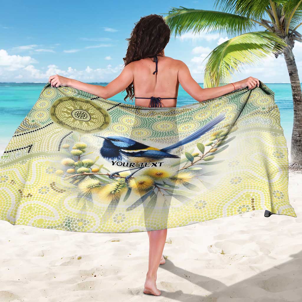 Splendid Fairy-wren Personalised Sarong Aboriginal Australian Dot Painting - Aussie Hoodie