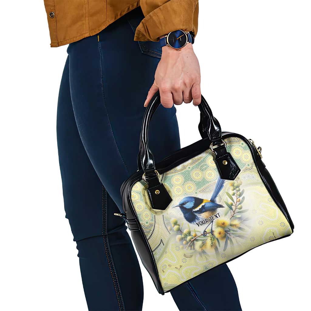 Splendid Fairy-wren Personalised Shoulder Handbag Aboriginal Australian Dot Painting - Aussie Hoodie