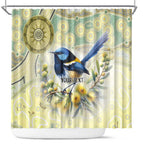Splendid Fairy-wren Personalised Shower Curtain Aboriginal Australian Dot Painting - Aussie Hoodie