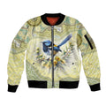 Splendid Fairy-wren Personalised Sleeve Zip Bomber Jacket Aboriginal Australian Dot Painting - Aussie Hoodie