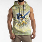 Splendid Fairy-wren Personalised Sleeveless Hoodie Aboriginal Australian Dot Painting - Aussie Hoodie