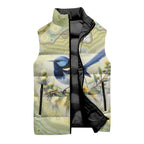 Splendid Fairy-wren Personalised Sleeveless Puffer Jacket Aboriginal Australian Dot Painting - Aussie Hoodie