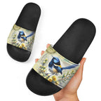 Splendid Fairy-wren Personalised Slide Sandals Aboriginal Australian Dot Painting - Aussie Hoodie