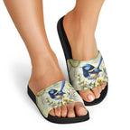 Splendid Fairy-wren Personalised Slide Sandals Aboriginal Australian Dot Painting - Aussie Hoodie