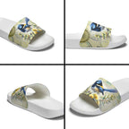 Splendid Fairy-wren Personalised Slide Sandals Aboriginal Australian Dot Painting - Aussie Hoodie