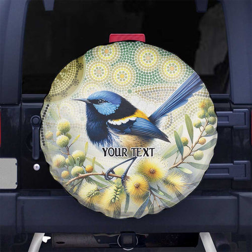 Splendid Fairy-wren Personalised Spare Tire Cover Aboriginal Australian Dot Painting - Aussie Hoodie
