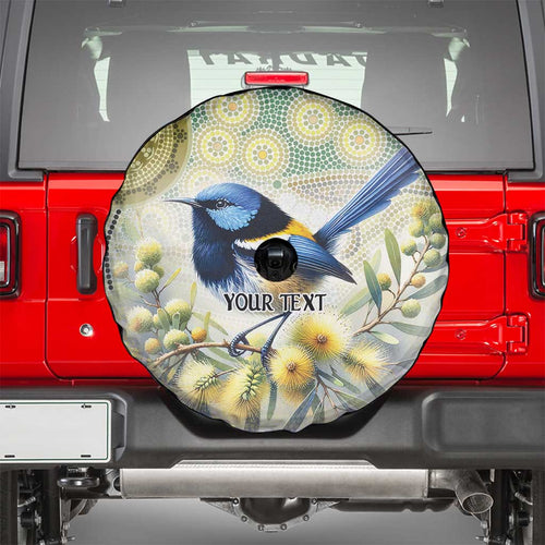 Splendid Fairy-wren Personalised Spare Tire Cover Aboriginal Australian Dot Painting - Aussie Hoodie