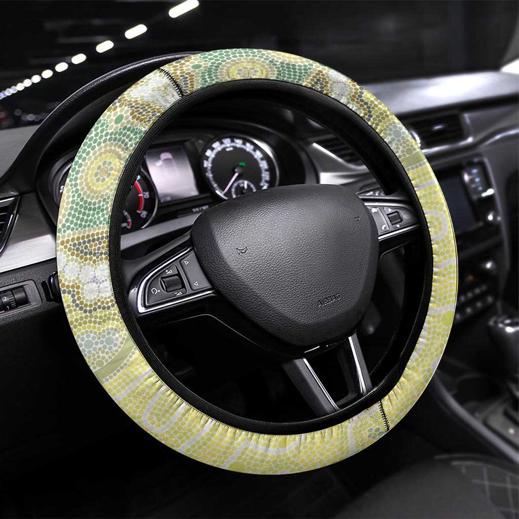 Splendid Fairy-wren Steering Wheel Cover Aboriginal Australian Dot Painting - Aussie Hoodie