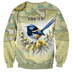 Splendid Fairy-wren Personalised Sweatshirt Aboriginal Australian Dot Painting - Aussie Hoodie
